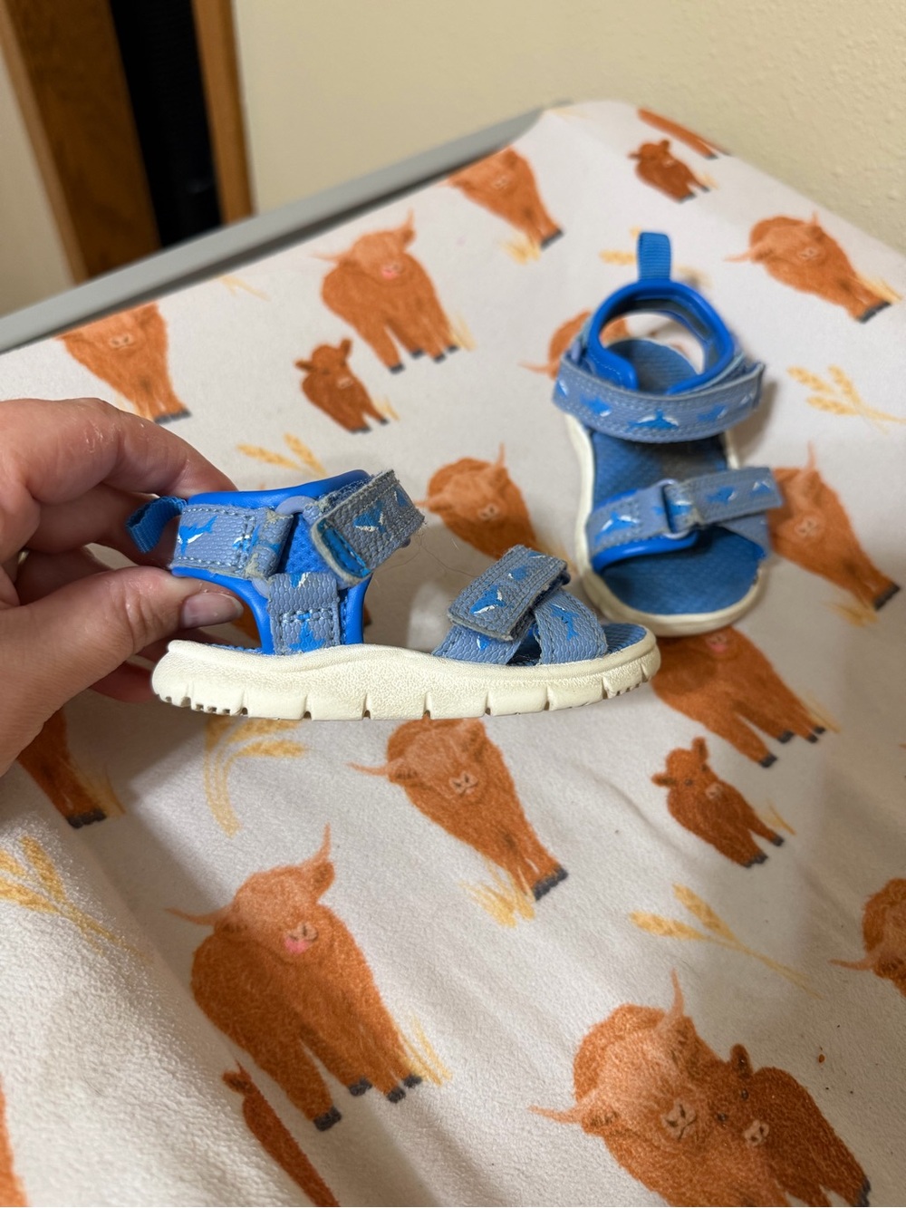 Carter's Blue and White Toddler Hook-and-Loop Sandals